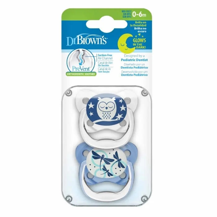 Dr. Brown's Prevent Nighttime Pacifier Blue 0-6M