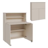 VERTO fold-out desk that folds away into a cupboard – Cashmere colour