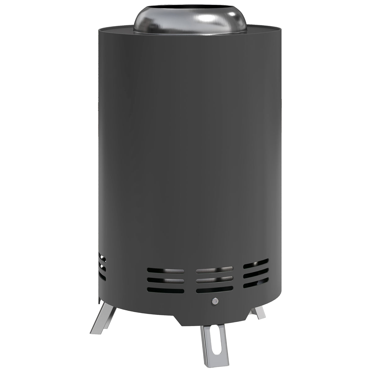 Fire pit Ø16x25cm made of stainless steel fireplace with poker smokeless fire pits gray