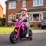 Electric motorcycle for children, 12V kids' motorcycle with training wheels, children's vehicle with horn and (10)