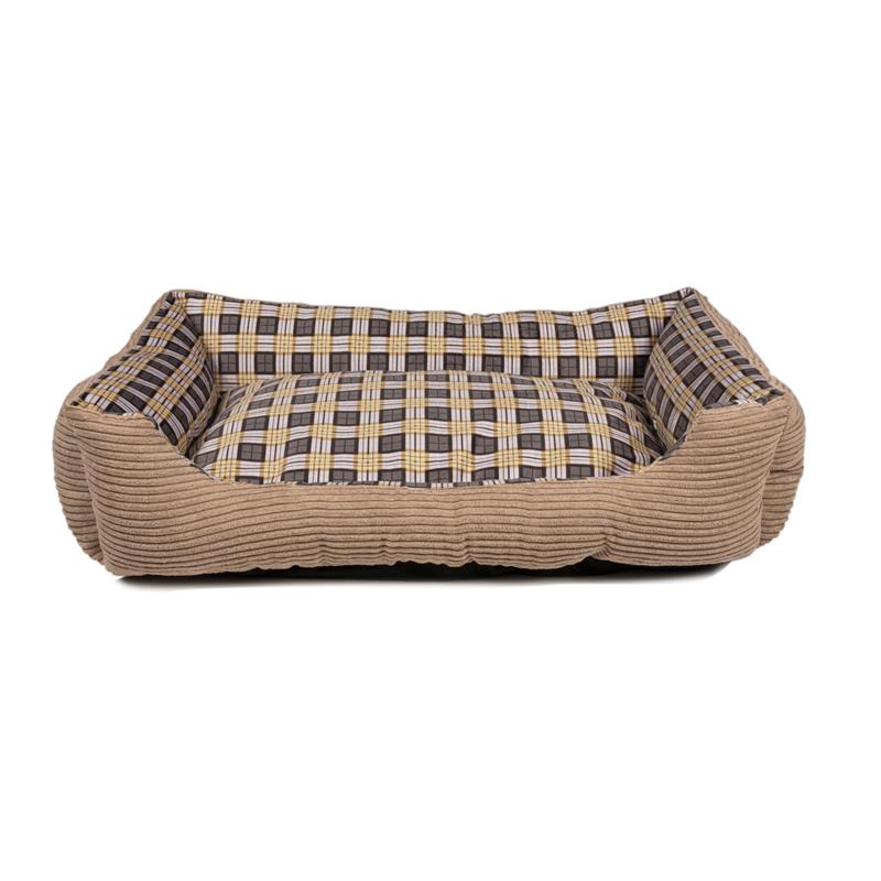 Soft dog bed 75 x 58 x 19 cm size L (beige)