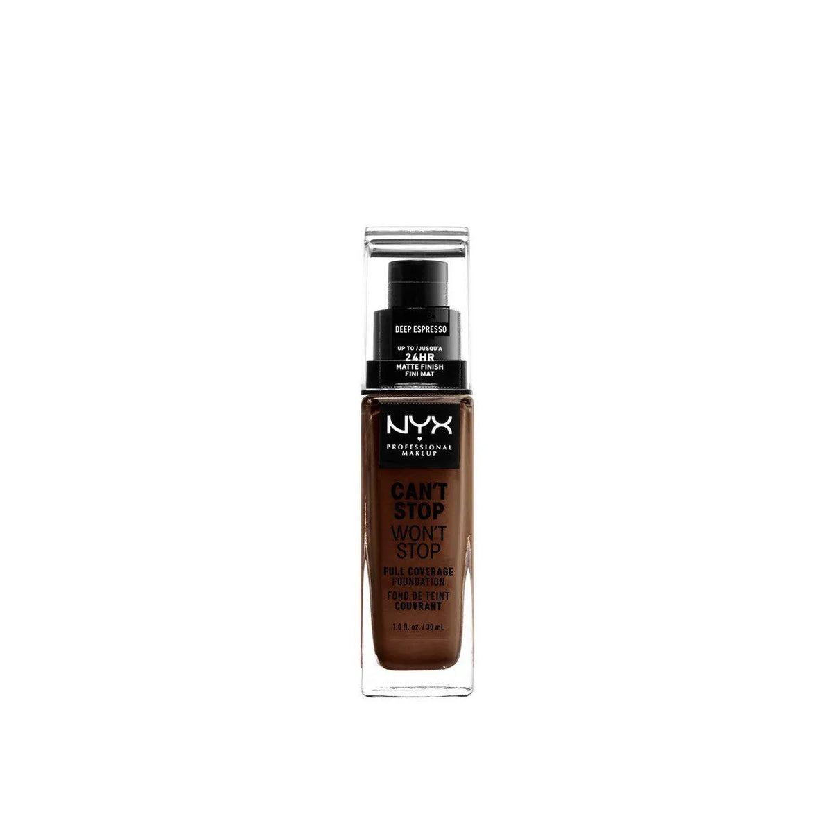 NYX Can't Stop Won't Stop Full Coverage Foundation Deep Espresso 30ml