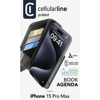 Cellularline Book Agenda - Case for iPhone 15 Pro Max with MICROBAN coating (black) (4)