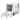 Cat litter box, stainless steel, XL interior, with scoop, light gray