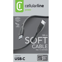 Cellularline Soft Cable - USB-C to USB-C cable 1.2 m (black) (5)