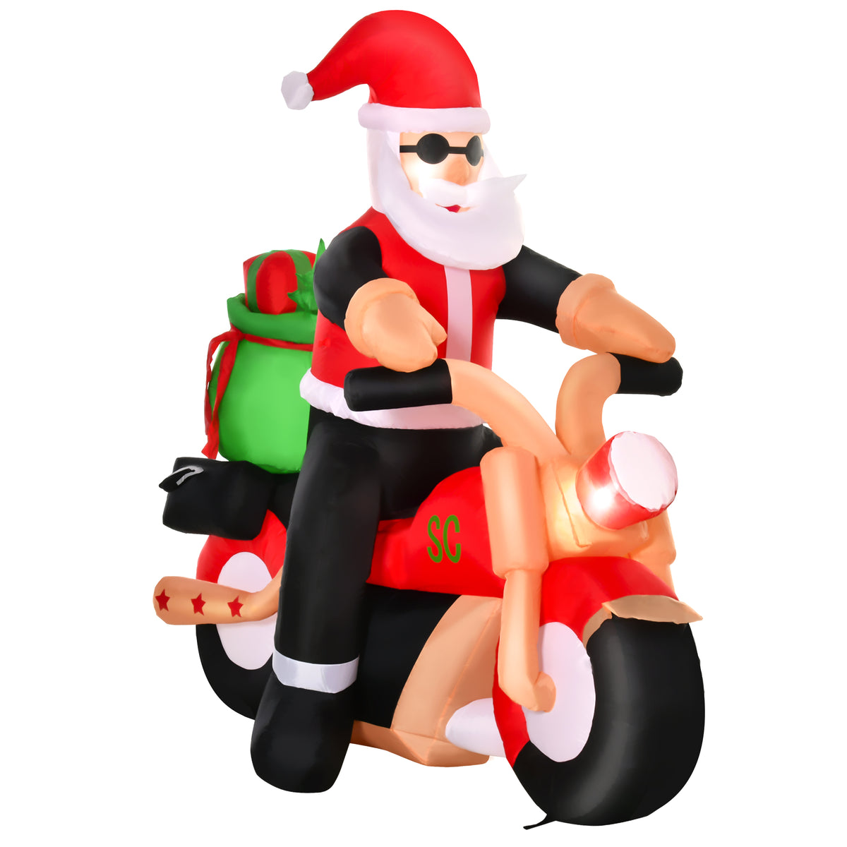 Christmas Decoration Inflatable Santa Claus Outdoor Christmas Decoration, incl. Blower, 1.65 m, Red + White +
