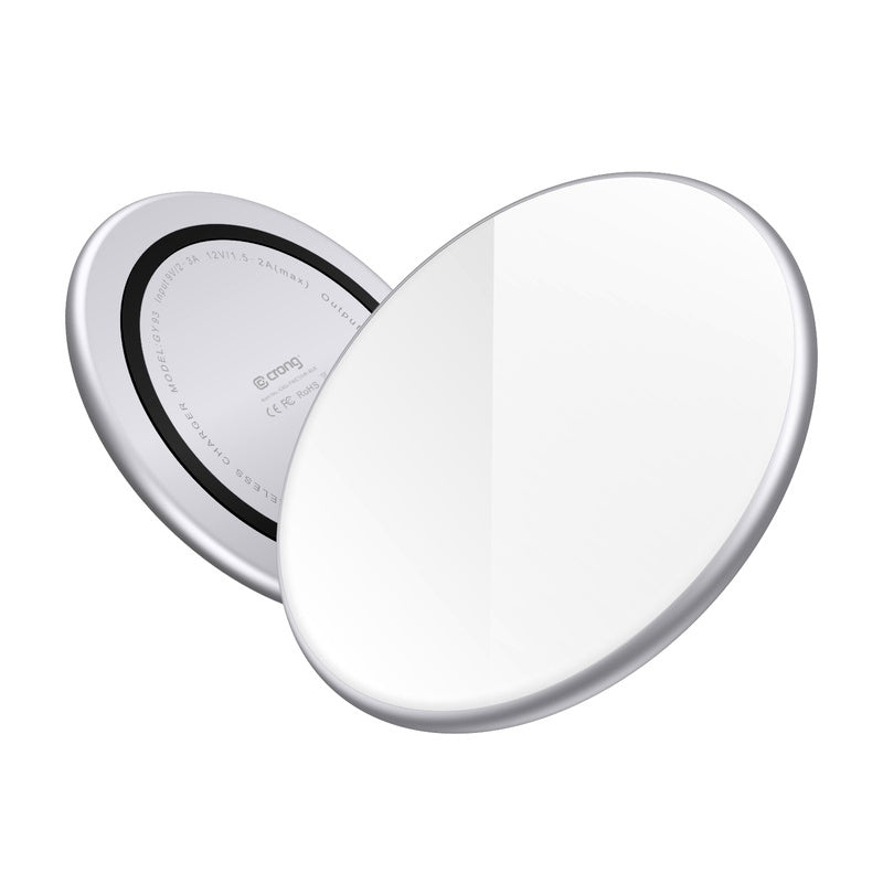 Crong PowerSpot fast wireless charger – aluminum 15W USB-C Qi wireless charger with tempered glass