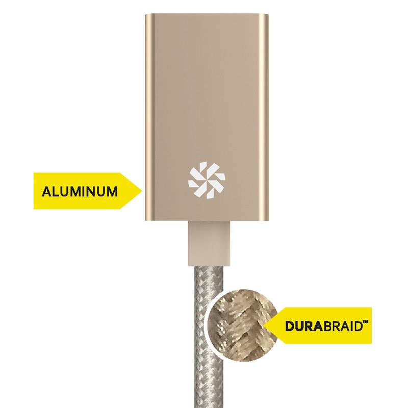 Kanex DuraBraid™ Adapter - USB-C to USB 3.0 Type-A Aluminum Adapter (Gold) (2)