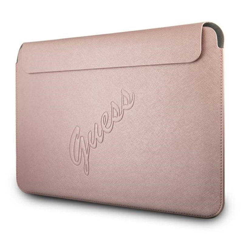 Guess Saffiano Script Computer Sleeve - 13" laptop sleeve (pink)