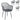 Garden chair set of 4, UV-resistant plastic garden chairs with armrests and backrest, 56 x 51 x 84 cm, dark gray