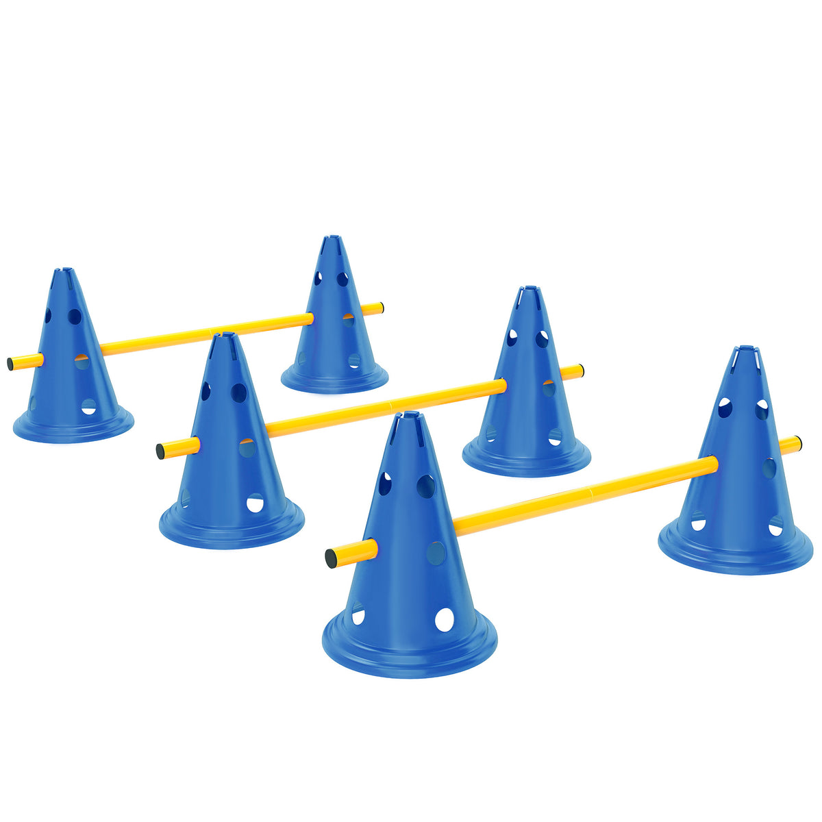 3-Piece Dog Agility Training Set: Hurdle Set with 6 Cones, 3 Hurdles, and Carrying Bag