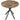 Round kitchen table, 80 cm, compact tabletop, particle board, metal, rustic brown