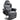 Gaming chair, massage function, reclining backrest, footrest, up to 120 kg, steel frame, faux leather, gray