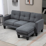 L-shaped corner sofa, reversible chaise longue, upholstered sofa, dark grey (7)