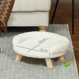 Pet bed for cats and dogs up to 5kg/30cm, washable plush cover, cream white, 47 x 40 x 20 cm (3)