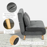 Sofa bed, relax sofa, sofa, couch, incl. 2 cushions, velvet look, 130 x 78 x 79 cm, grey (7)