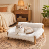 Elevated cat bed with wooden frame, removable cover, cotton filling, and non-slip feet, for cats up to 8 kg (10)
