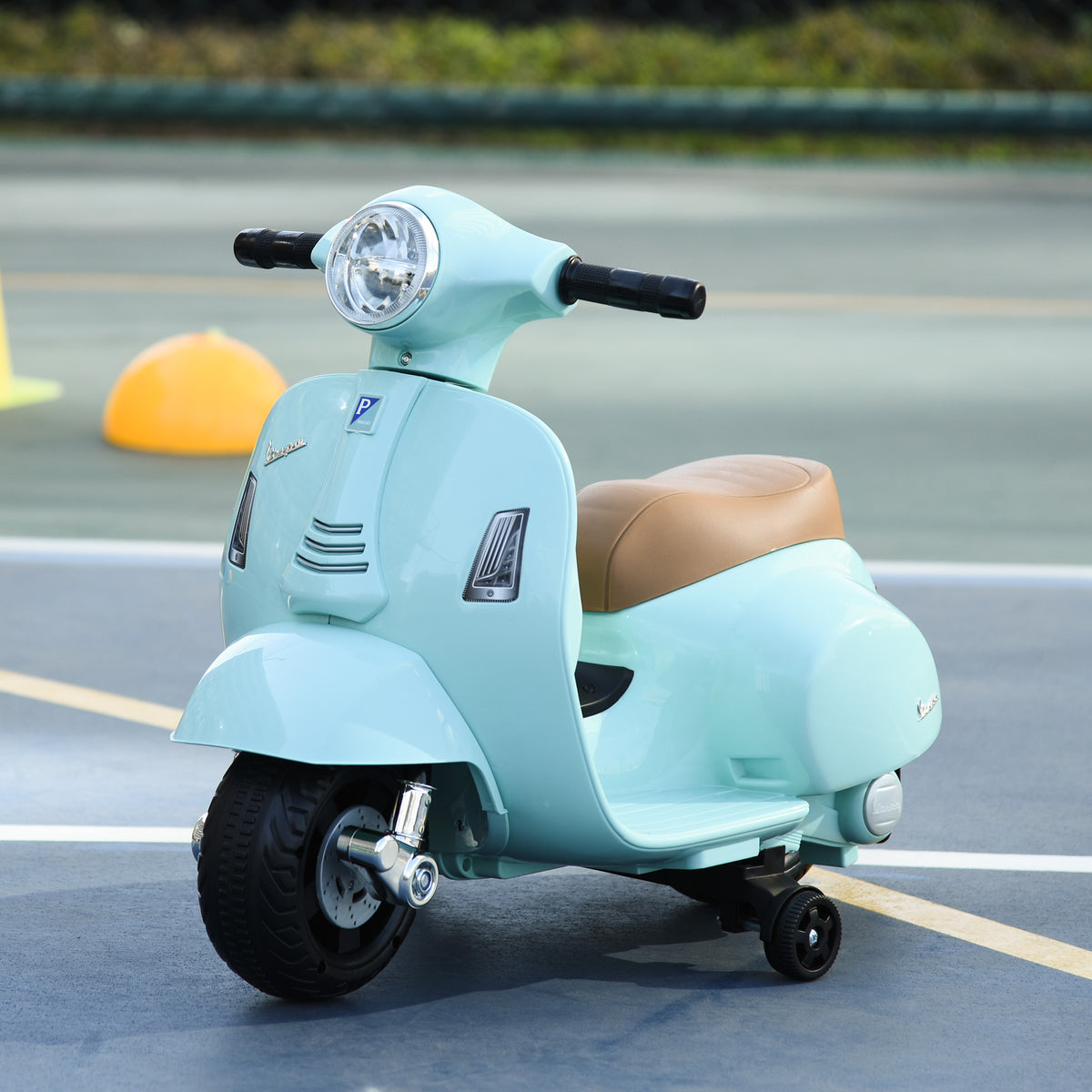 Electric Motorcycle for Kids VESPA 6V Electric Motorcycle with Training Wheels, Headlights, Kids' Motorcycle (2)