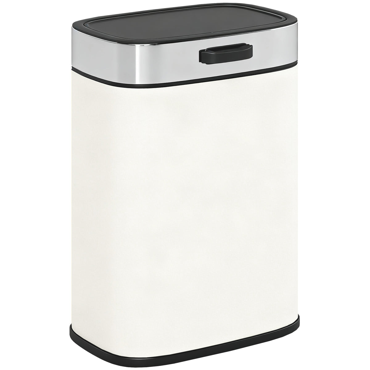 5 L waste bin, can be placed freestanding or wall-mounted, stainless steel, cream white