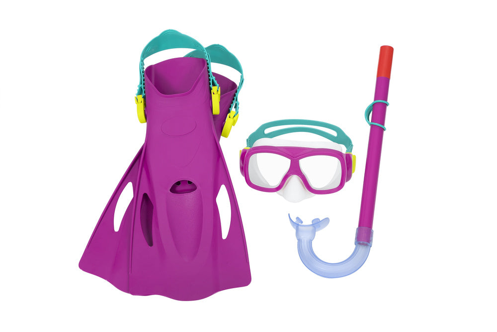Diving set mask, snorkel, fins pink Bestway 25019 (2)