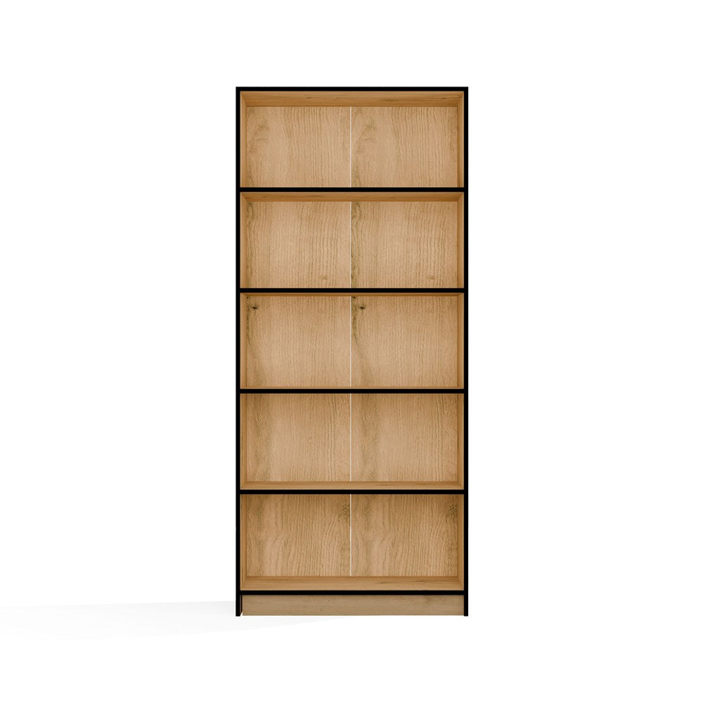 REGAL Schrank R80 für Bücher EICHE ARTISAN SCHWARZE KANTEN 5 Ablagen für Büro – Produktabbildung 7