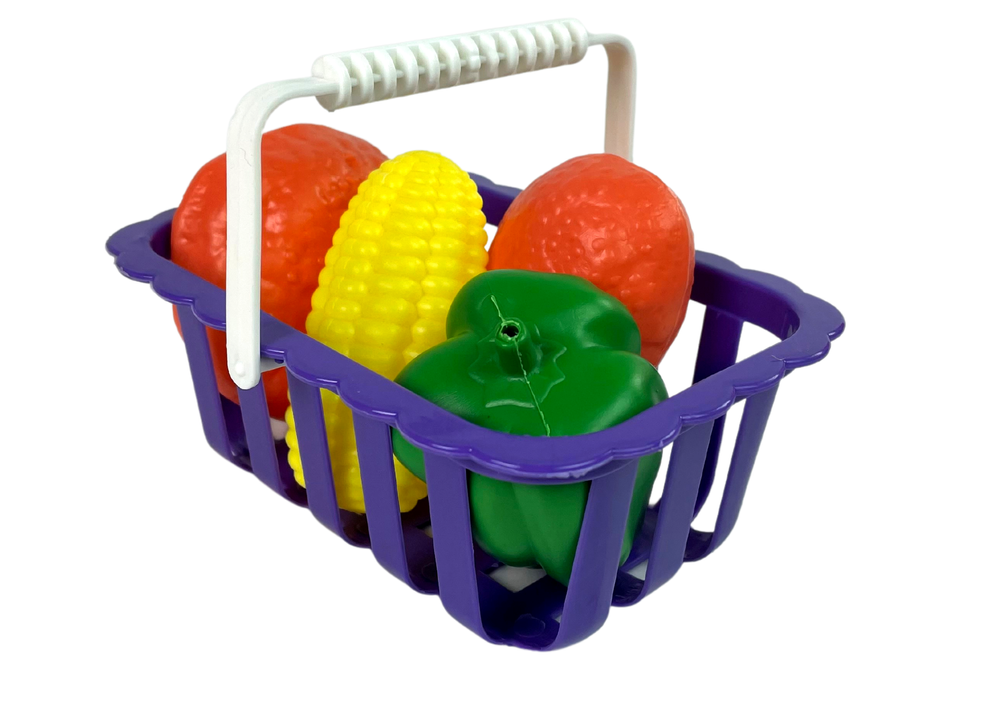 Children's toy cash register with vegetable basket (3)