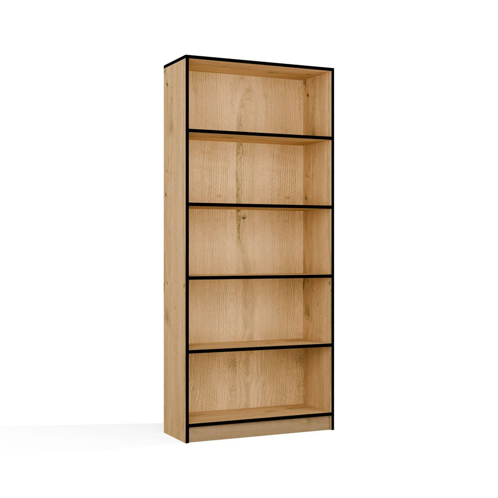 REGAL Schrank R80 für Bücher EICHE ARTISAN SCHWARZE KANTEN 5 Ablagen für Büro – Produktabbildung 9