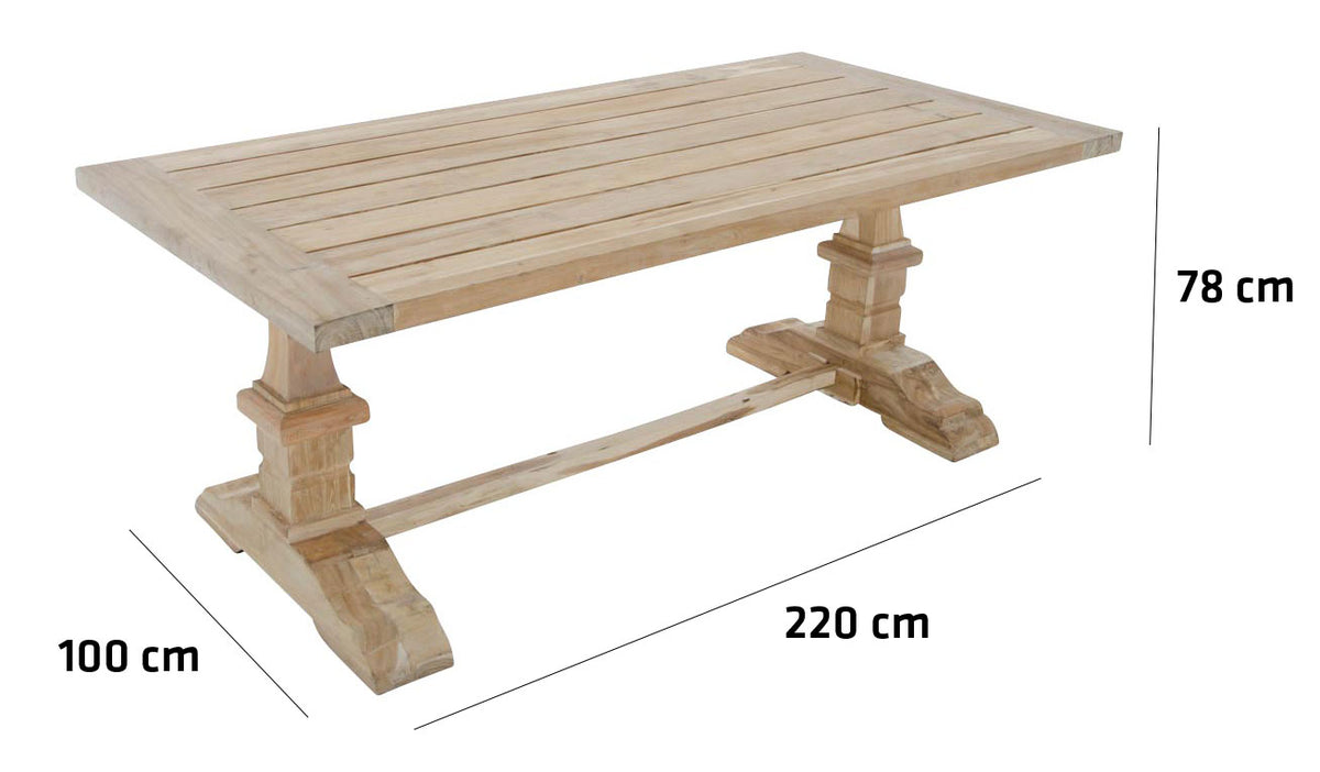 CLP Rustique TEAK Esstisch 220*100*78