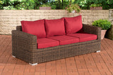 CLP 3er-Sofa Bilbao / Madeira Rubinrot