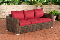 CLP 3er-Sofa Bilbao / Madeira Rubinrot