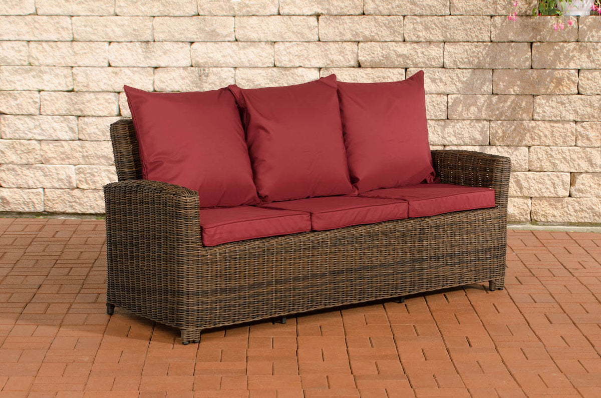 CLP Sofa 3er Fisolo Rubinrot 5mm