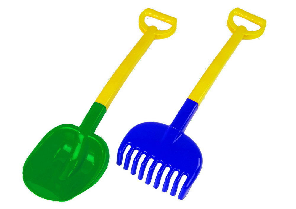 Sand rake set, spatula, two-tone, 2-piece assorted (2)