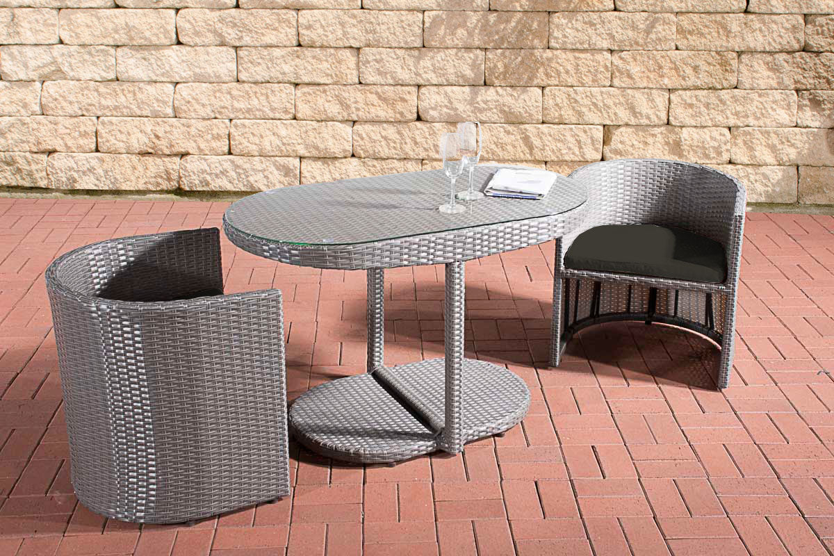 CLP Sitzgruppe Bayamo Flachrattan Anthrazit – Produktabbildung 2