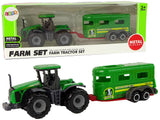 Green tractor with trailer