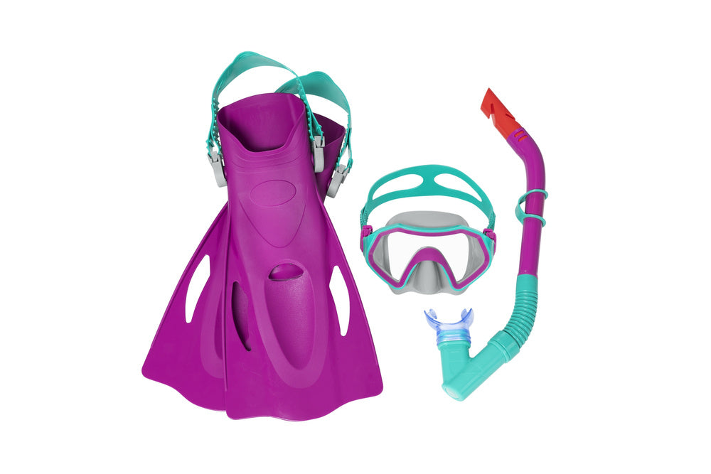 Children's Snorkeling Set Pink Mask, Fins, Snorkel Bestway 25046