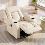 Massage chair with rocking, reclining & heating function, 3 modes, swivel, cream white (10)