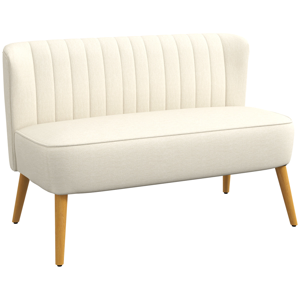 2-seater sofa, soft upholstery, easy-care cover, up to 220 kg, 117 x 56.5 x 77 cm, cream white