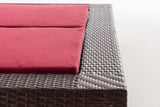 CLP Sonnenliege Sunshine Flachrattan Rubinrot – Produktabbildung 7