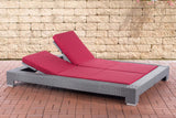 CLP Sonnenliege Sunshine Flachrattan Rubinrot – Produktabbildung 9