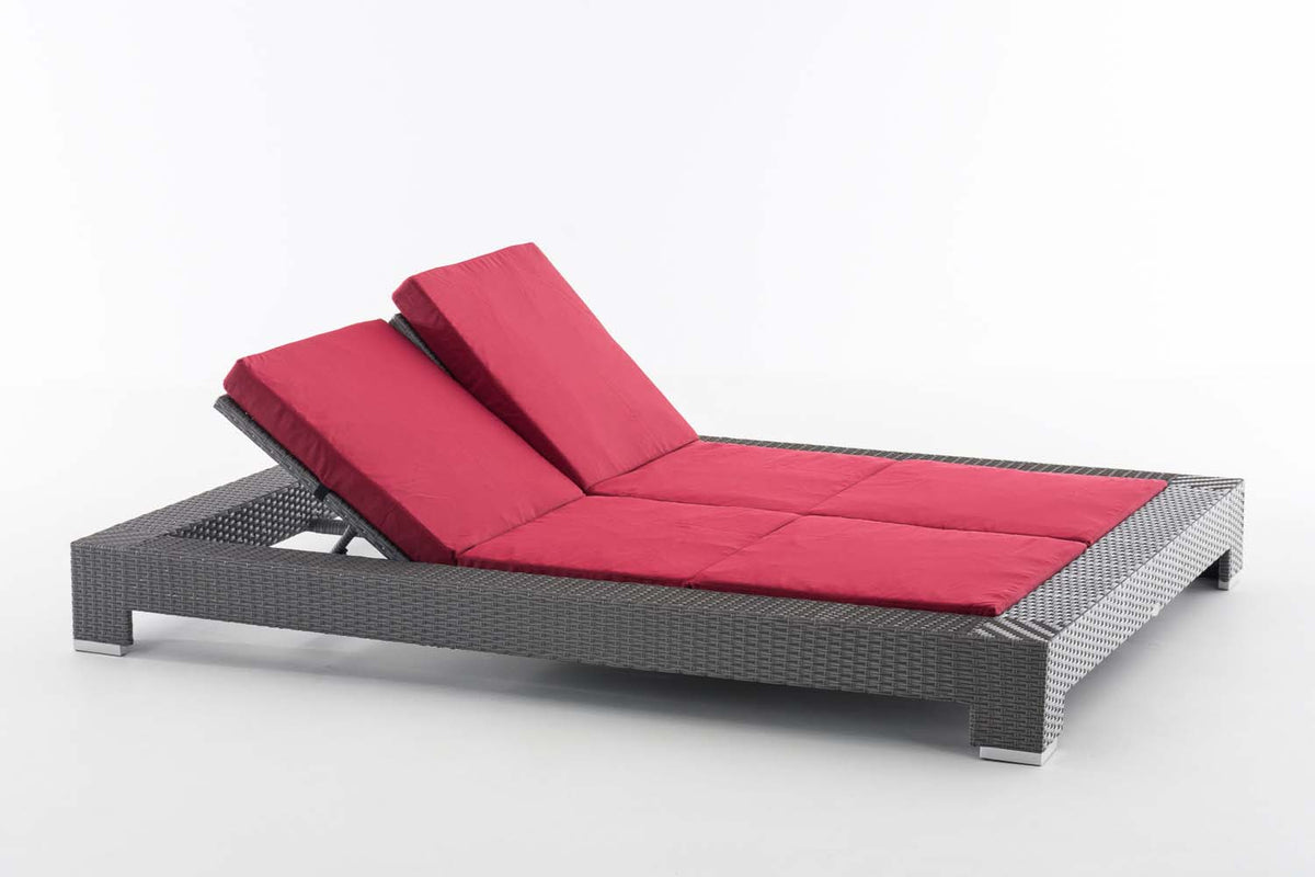 CLP Sonnenliege Sunshine Flachrattan Rubinrot – Produktabbildung 10