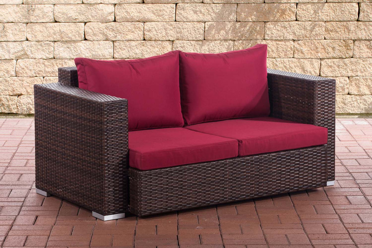 CLP 2er Sofa Provence / Sunset Rubinrot