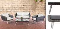 CLP Lounge-Set Trosa Flachrattan Eisengrau 45 cm (Hellgrau) – Produktabbildung 2