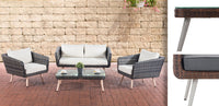 CLP Lounge-Set Trosa Flachrattan Eisengrau 45 cm (Hellgrau) – Produktabbildung 3
