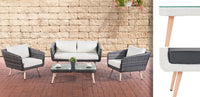 CLP Lounge-Set Trosa Flachrattan Eisengrau 45 cm (Hellbraun) – Produktabbildung 5