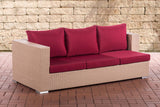 CLP 3er Sofa Provence rubinrot