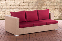 CLP 3er Sofa Provence rubinrot