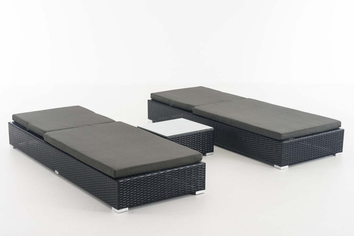CLP 2x Sonnenliege Nadi mit Tisch anthrazit – Produktabbildung 2