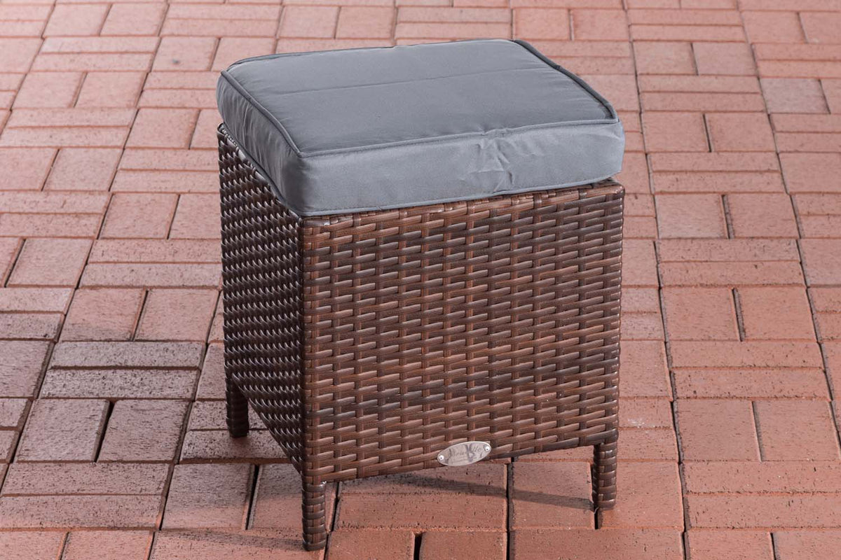 CLP Hocker Vilato Flachrattan, eisengrau