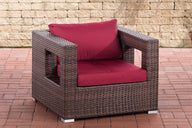 CLP Polyrattan Garten Sessel Honolulu rubinrot