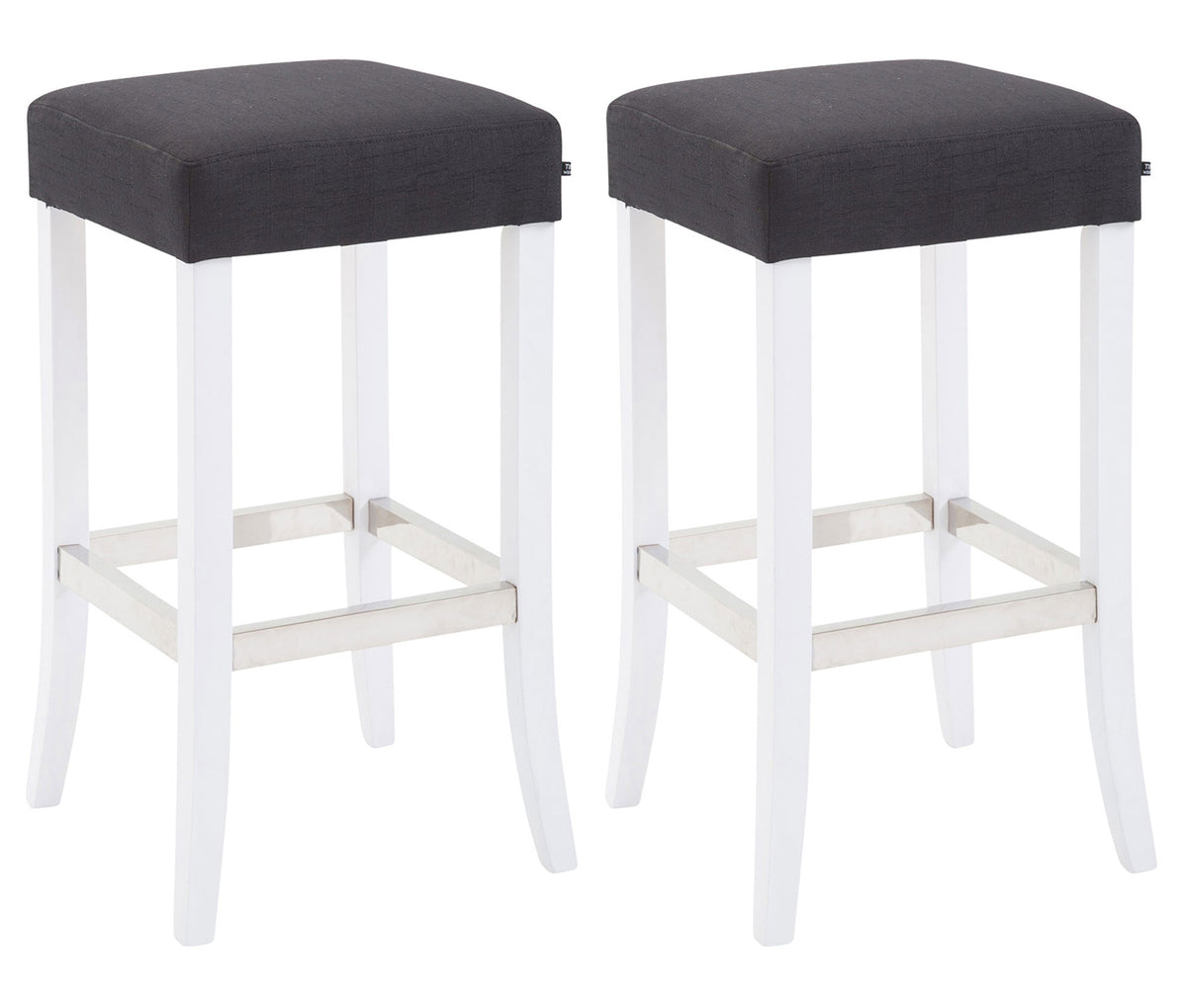 CLP 2er Set Barhocker Venta Stoff weiß – Produktabbildung 3